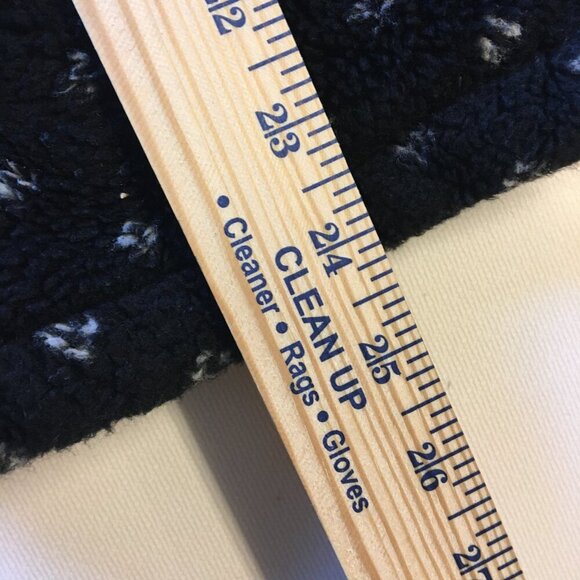 VTG 90s Talbots Fleece Zip Jacket Med Black Cream Fair Isle Icelandic Snowflake - Picture 6 of 8